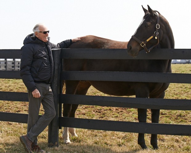 Jerry with Zenyatta this morning. Photo by Kyle Acebo